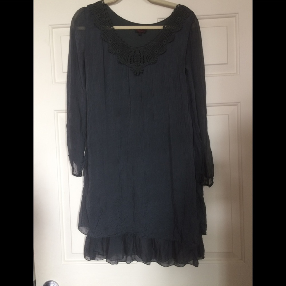Blue Silk Dress - Picture 2 of 2